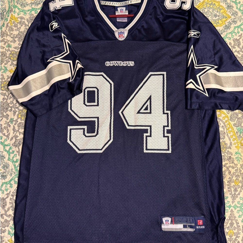 Reebok Navy and White Dallas Cowboys #94 Football Jersey